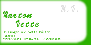 marton vette business card